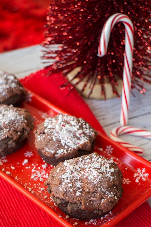 Bite-Sized Brownie Donuts: Light White Chocolate Candy Cane Frosting